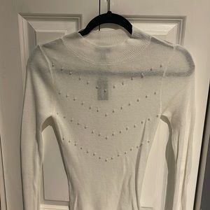 NWT Express white pearled sweater